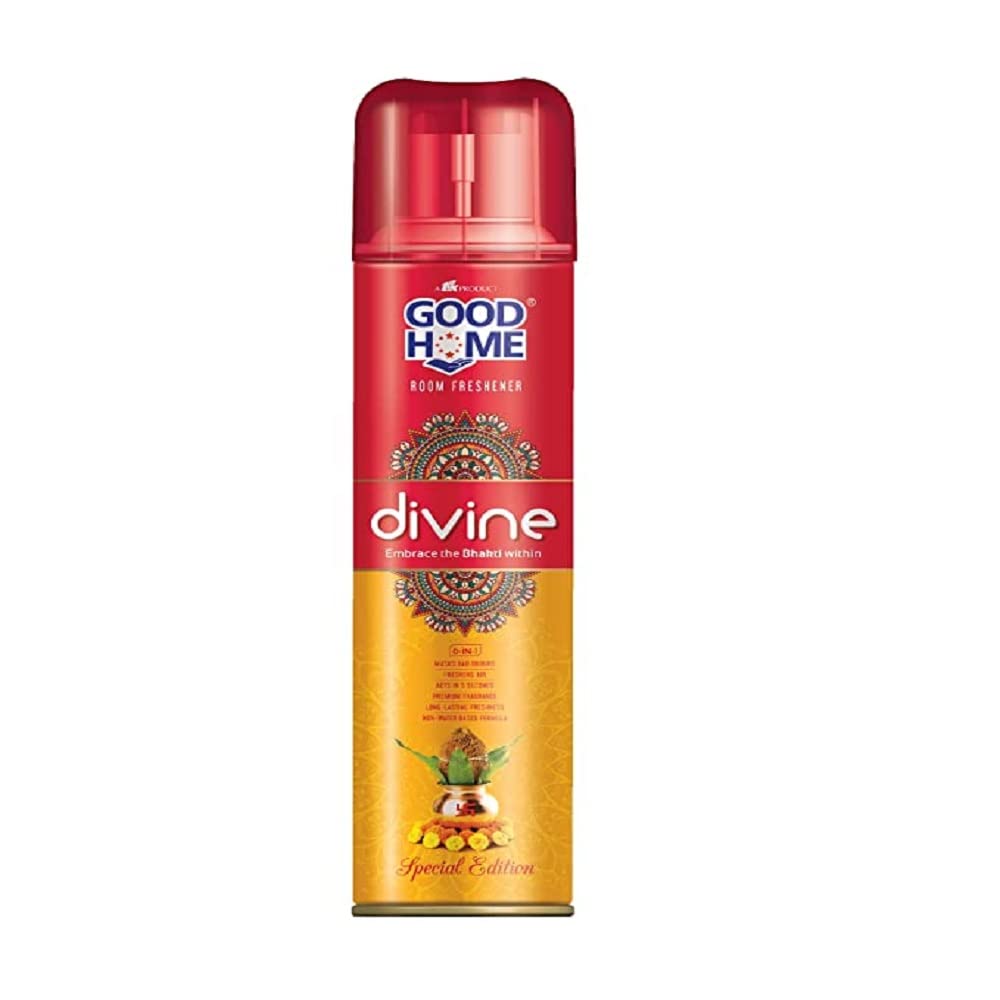 Good Home Room Freshener Spray Divine Freshens Air Premium Fragrance Long Lasting Freshness, 130 G