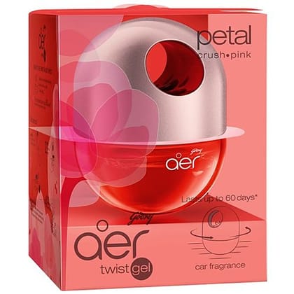 Godrej Aer Twist Gel, Car Air Freshener, Petal Crush Pink, 45 G