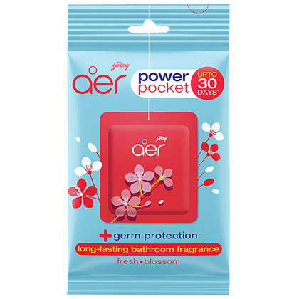Godrej Aer Power Pocket, Long Lasting Bathroom Fragrance, Fresh Blossom, 10 G
