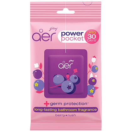 Godrej Aer Power Pocket, Long Lasting Bathroom Fragrance, Berry Rush, 10 G
