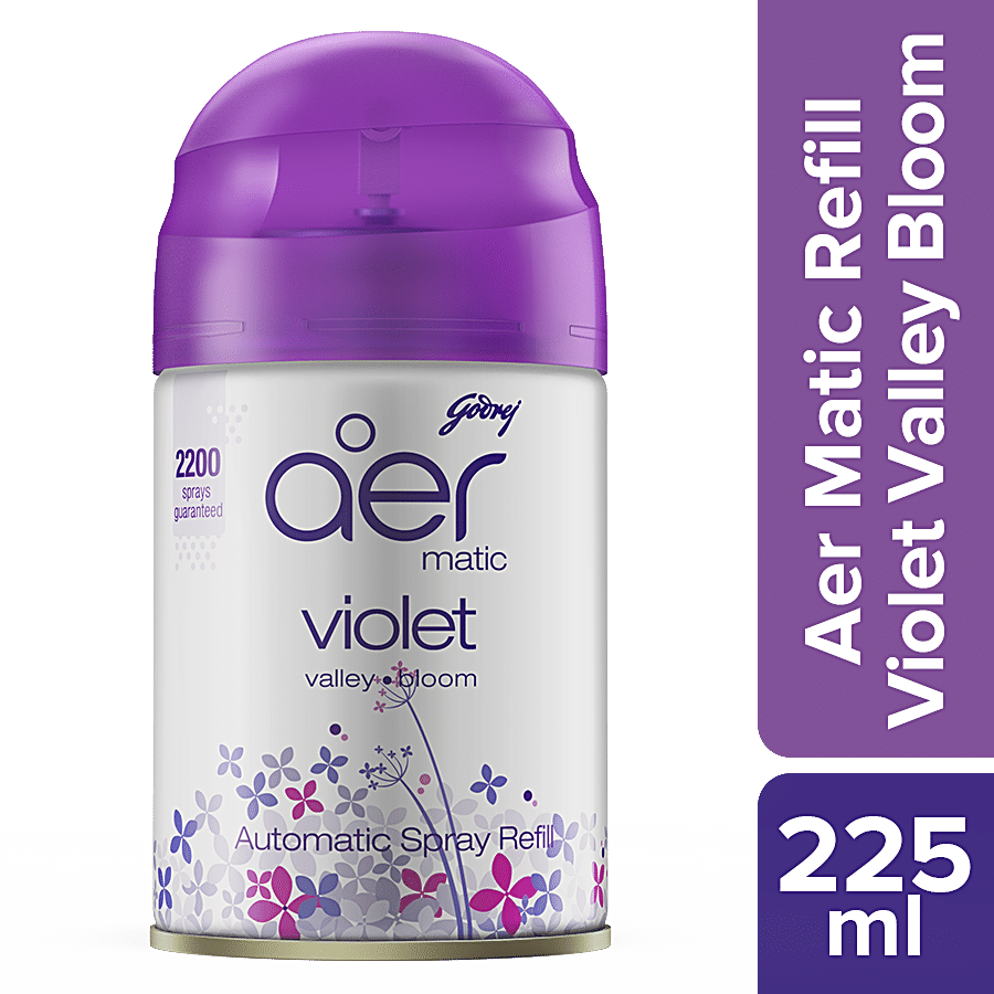 Godrej Aer Matic Refill, Automatic Room Fresheners, Violet Valley Bloom, 225Ml