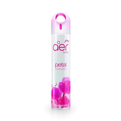 Godrej Aer Spray, Room Freshener For Home & Office, Rose Petal Crush Pink, Long, Lasting Fragrance, 220 Ml