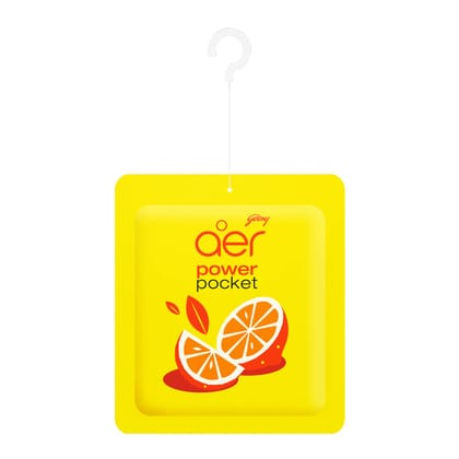 Godrej Aer Power Pocket Tangy Delight, Air Freshener, Bathroom And Toilet, Lasts 30 Days, 10G