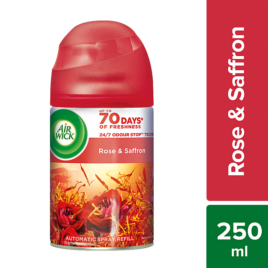 Air Wick Freshmatic Automatic Air Freshener Spray Refill, Rose & Saffron, 250 Ml