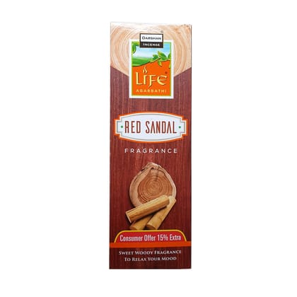 Darshan Incense, Red Sandal Fragrance Incense Sticks Agarbatti Pack Of 7 (525 Sticks)