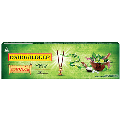 Mangaldeep Upaveda Camphor Tulsi Agarbatti, 35 Pcs*2