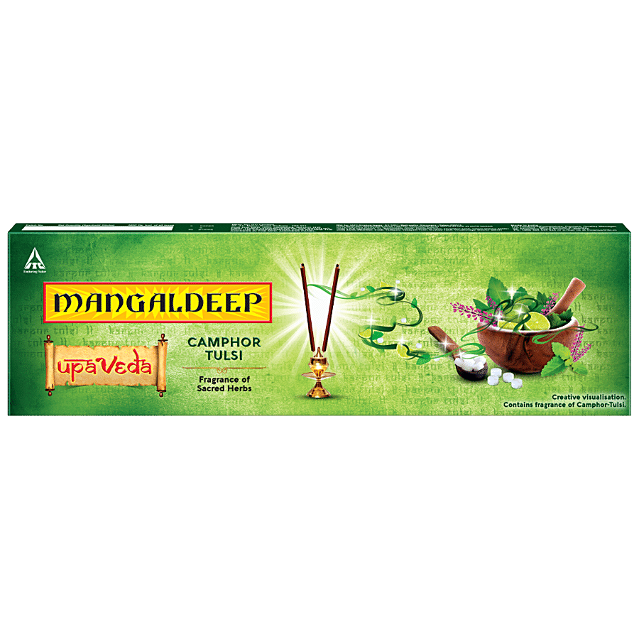 Mangaldeep Upaveda Camphor Tulsi Agarbatti, 35 Pcs*2