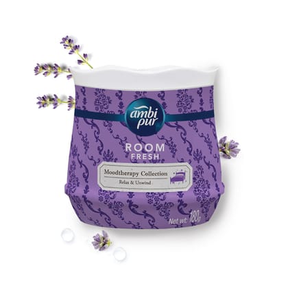 Ambi Pur Moodtherapy Collection Room Fresh Gel, Relax & Unwind, Lavender, 180 G