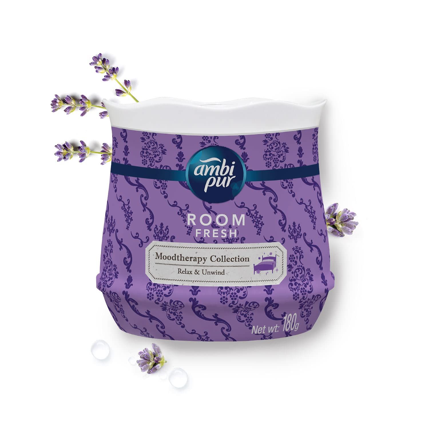 Ambi Pur Moodtherapy Collection Room Fresh Gel, Relax & Unwind, Lavender, 180 G