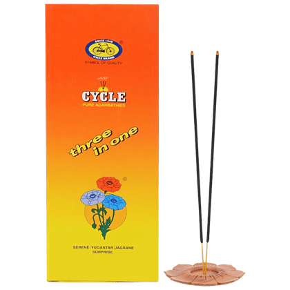 Cycle Three In One Agarbatti - 3 Signature Fragrances - Lily - Floral - Woody - 120 G Carton