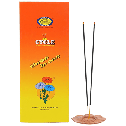 Cycle Three In One Agarbatti - 3 Signature Fragrances - Lily - Floral - Woody - 102 Gm (174 Pcs)
