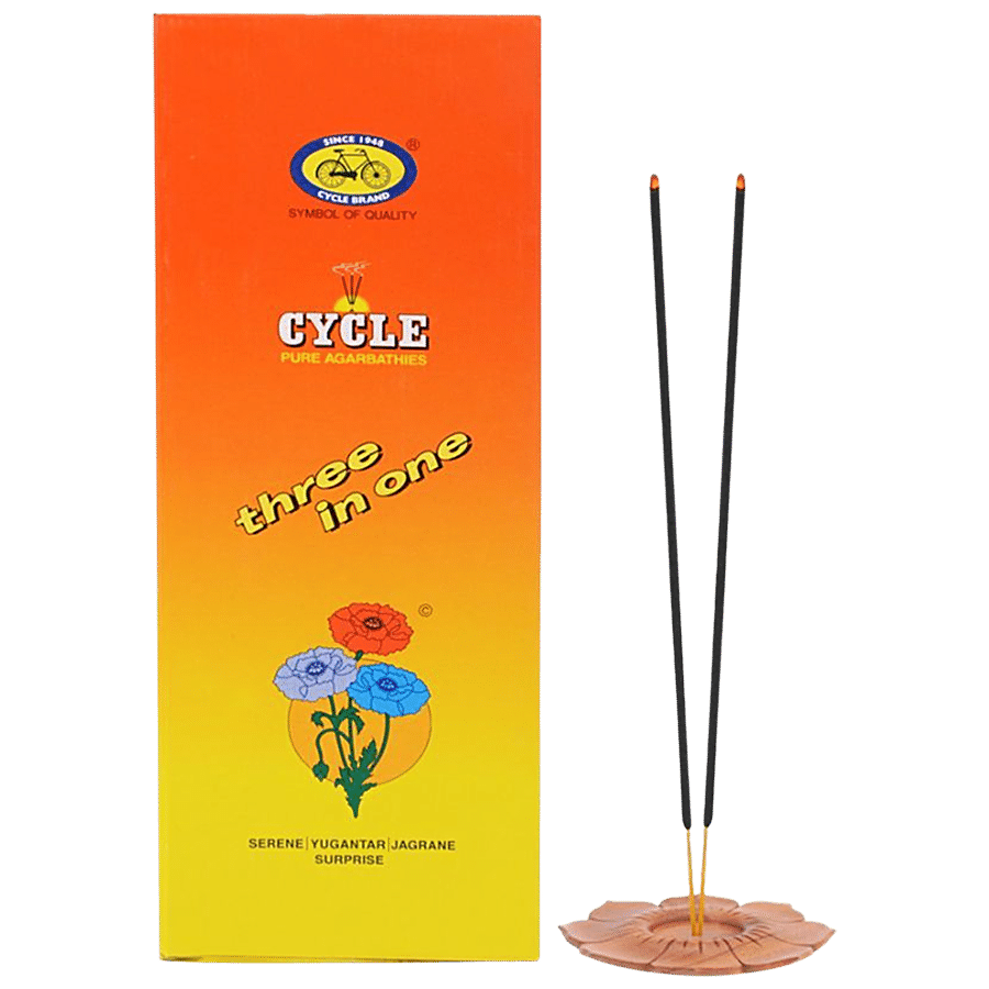 Cycle Three In One Agarbatti - 3 Signature Fragrances - Lily - Floral - Woody - 102 Gm (174 Pcs)