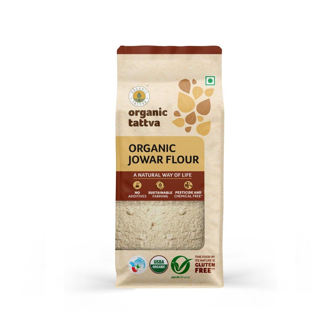Organic Tattva 'Jowar Flour, ' All Natural And Fresh, 500 G, Pouch