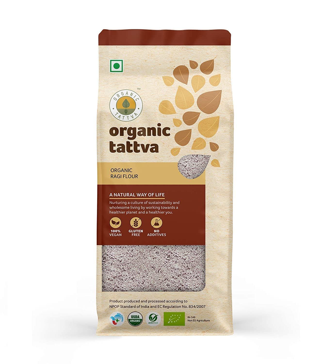 Organic Tattva, Organic Ragi Flour/Glutem Free Atta, 500 Gram