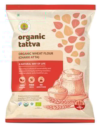 Organic Tattva, Organic Whole Wheat Flour Chakki (Atta), 5Kg