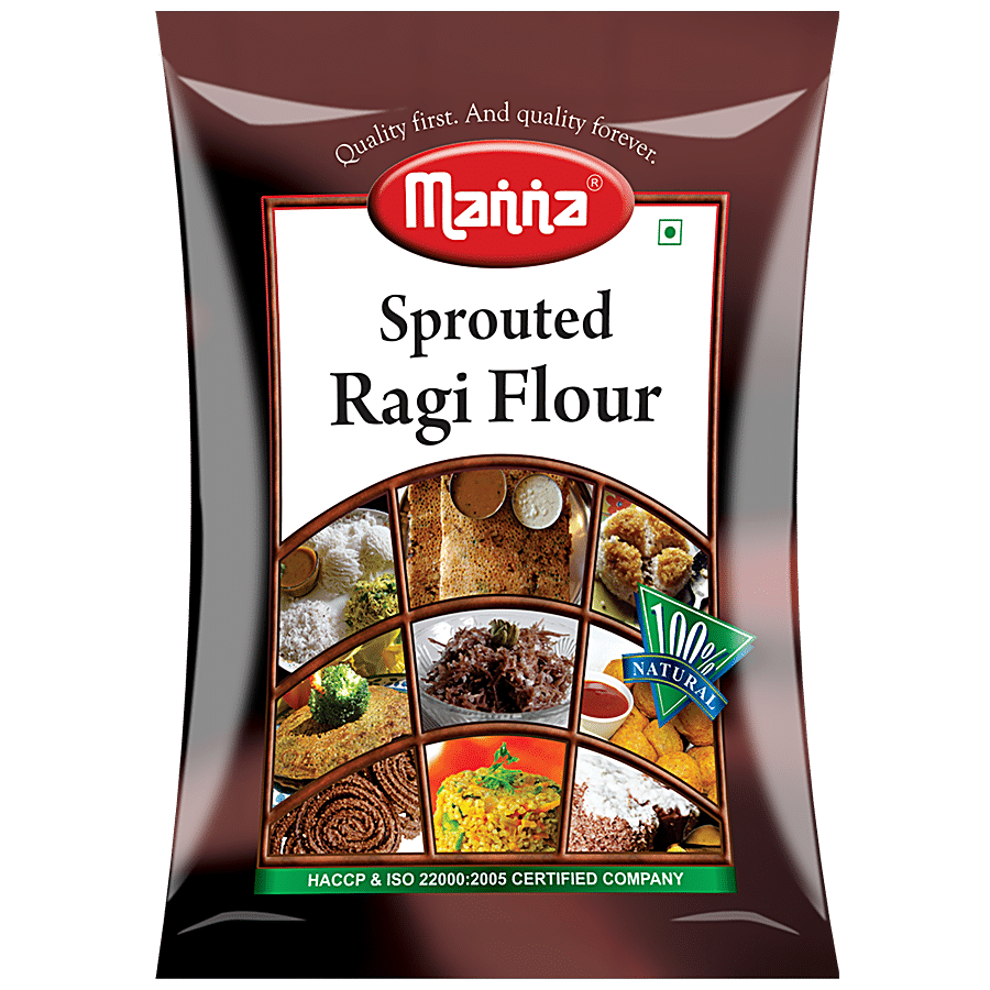 Manna Sprouted Ragi Flour/Ragi Hittu, 500 G Pouch