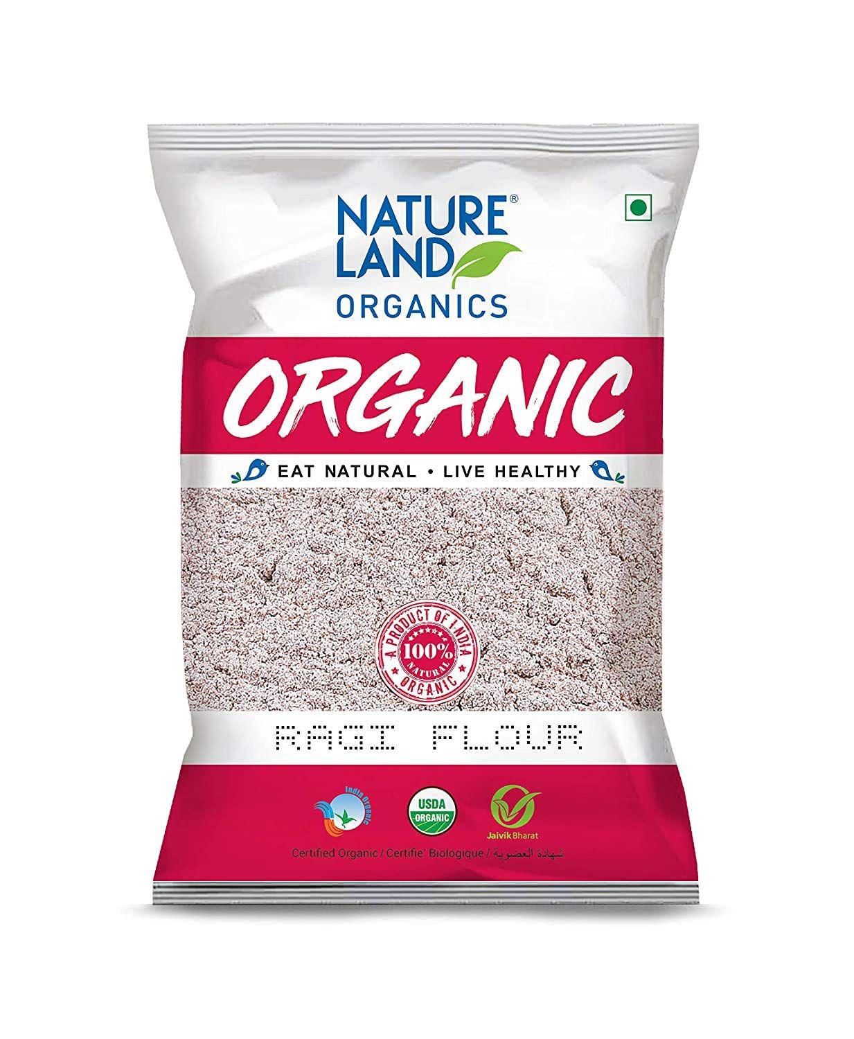 Natureland Organics Ragi Flour, 500 Gm, Organic Flour