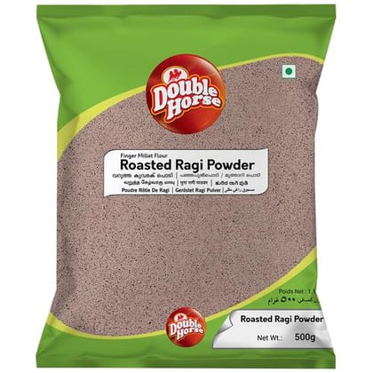 Double Horse Roasted Ragi Powder/Ragi Hittu, 500 G Pouch