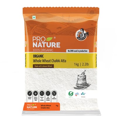 Pro Nature 100% Organic Whole Wheat Atta 1 Kg