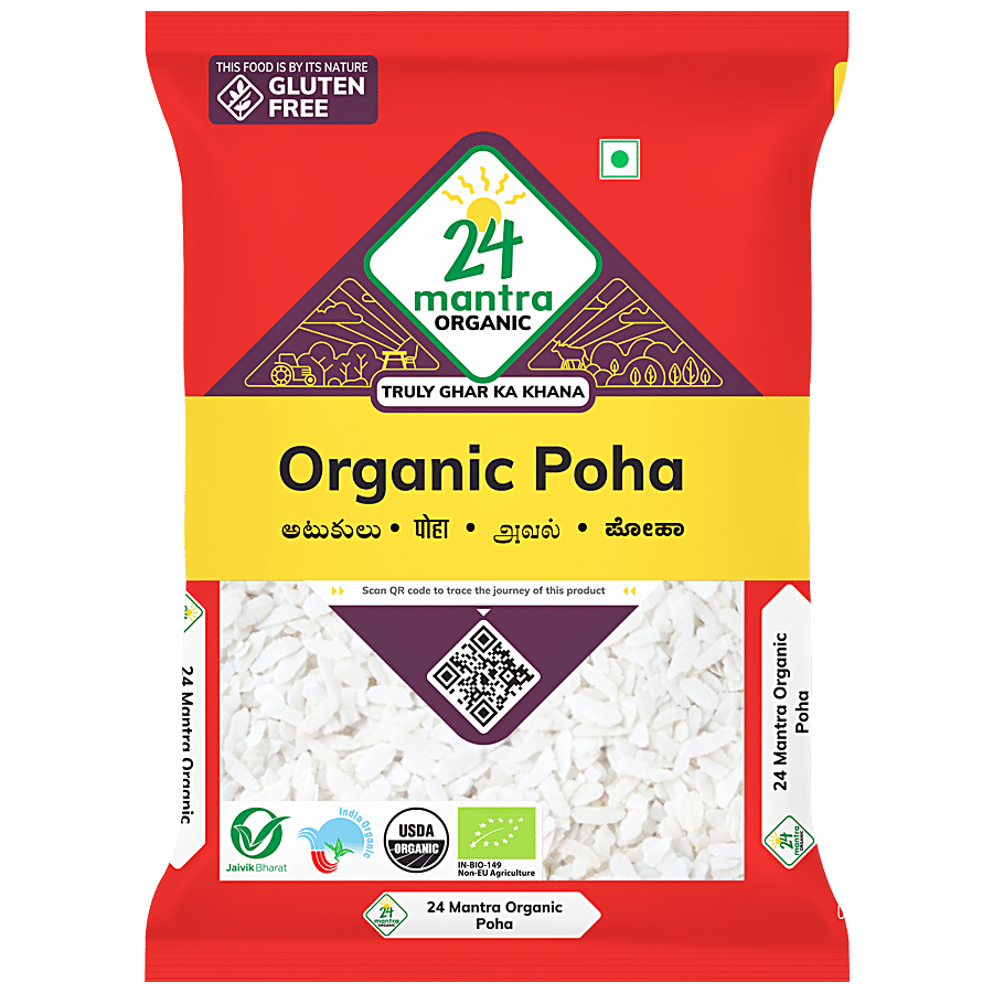 24 Mantra Organic Poha, 500 G Pouch