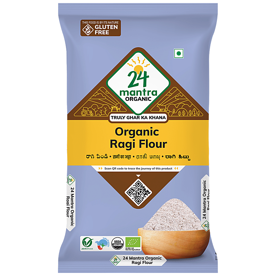 24 Mantra Organic Flour, Ragi, 500G Pouch
