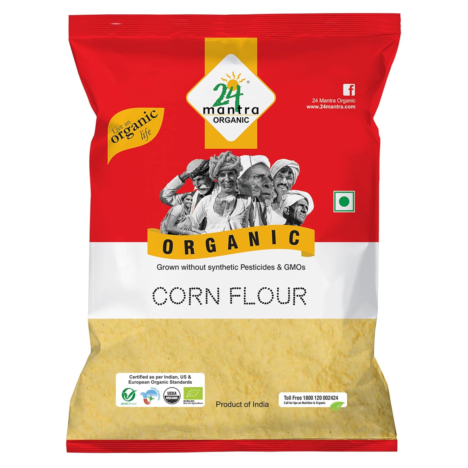 24 Mantra Organic Corn Flour, 500G