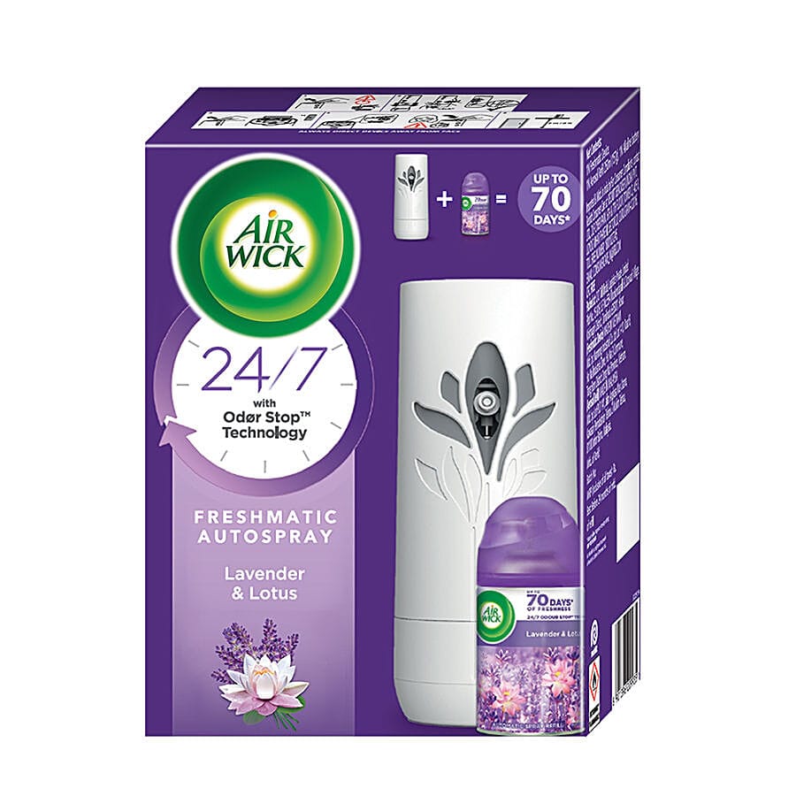 Air Wick Freshmatic Air Freshener Complete Kit, 250 Ml (Hills Of Munnar) & Scents Of India Freshmatic Air Freshener Refill, 250 Ml