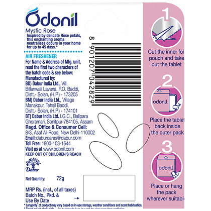 Odonil Bathroom Air Freshener Blocks, Mystic Rose, 72 G