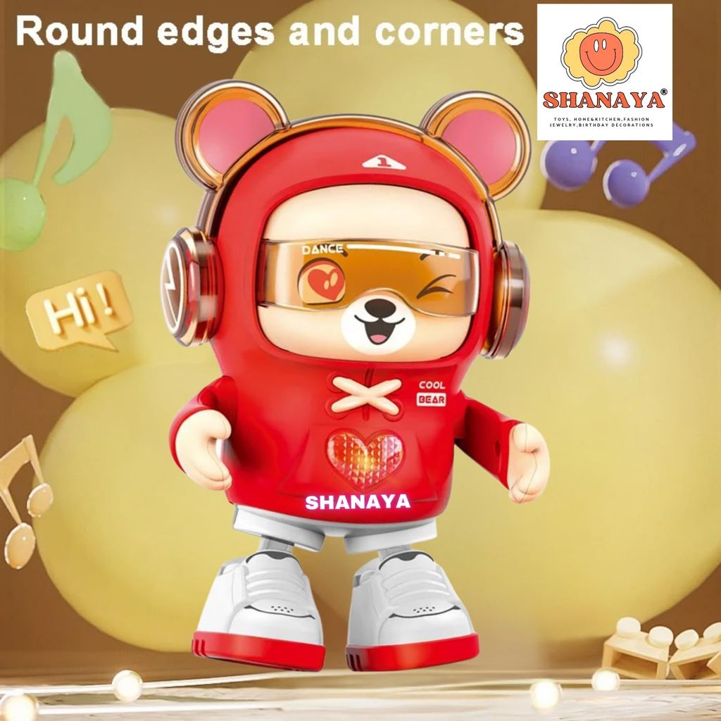 SHANAYA Dancing Swinging Bear Toys for Babies Toddlers with Lights Music Age 3-8 Years Old Battery Operated (Random Colour).