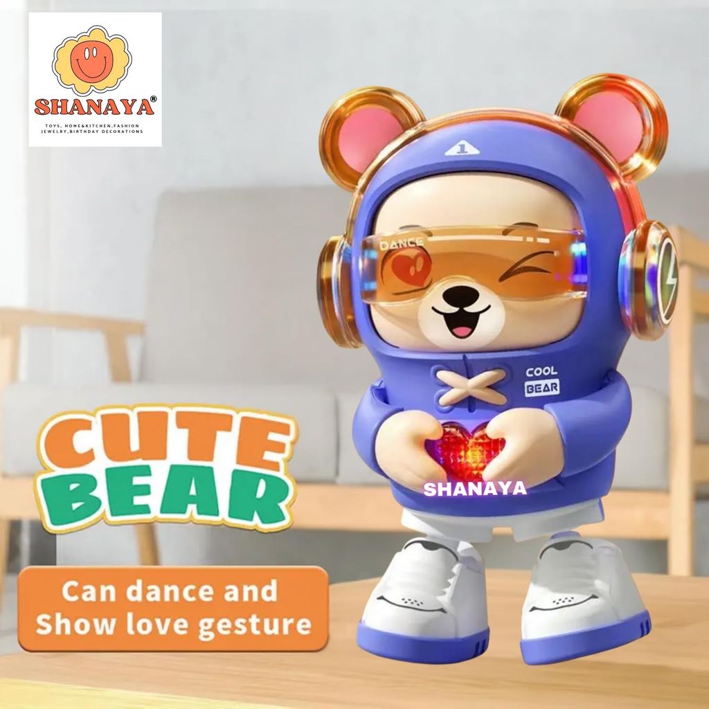 SHANAYA Dancing Swinging Bear Toys for Babies Toddlers with Lights Music Age 3-8 Years Old Battery Operated (Random Colour).