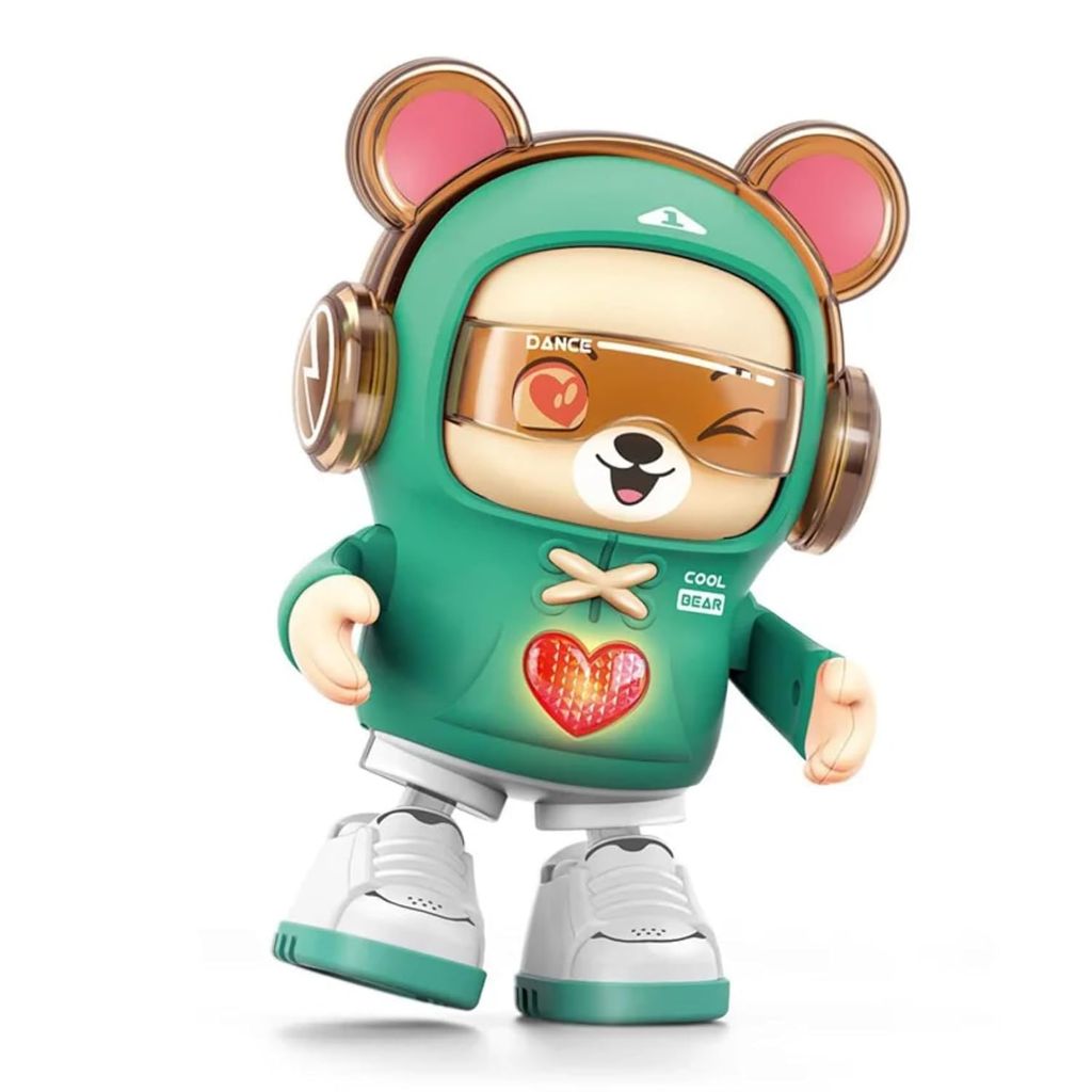 SHANAYA Dancing Bear Interactive Baby Toys with Light and Musical Dancing Love Gesture Fun Moving Crawling Toy for Babies Age 6-12 Months Toddlers Toy and Kids 1-2-3-4-5 Years Old (Green)