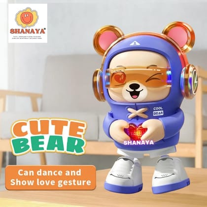 SHANAYA Dancing Bear Interactive Baby Toys with Light and Musical Dancing Love Gesture Fun Moving Crawling Toy for Babies Age 6-12 Months Toddlers Toy and Kids 1-2-3-4-5 Years Old (Blue)