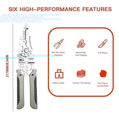 New Multifunctional Wire Stripper Crimper Cable Cutter Pliers, Professional Electrical Wire Stripping Tool, Multipurpose Wire Stripper For Electrical Cable Cutting (1)
