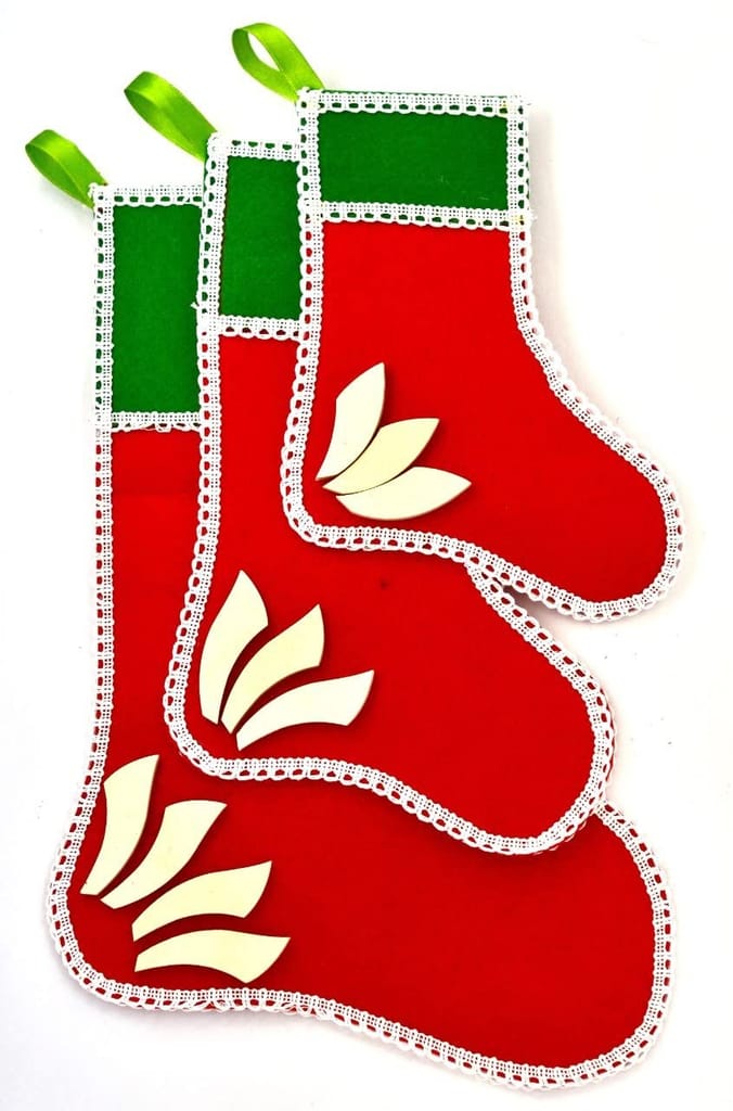 The Brown Box-Set of 3 Christmas Stockings/Socks,Christmas Decoration Item,Christmas Ornaments,Christmas Gift Stuffers - Party and Festive Needs | Buy online on ZillyBuy