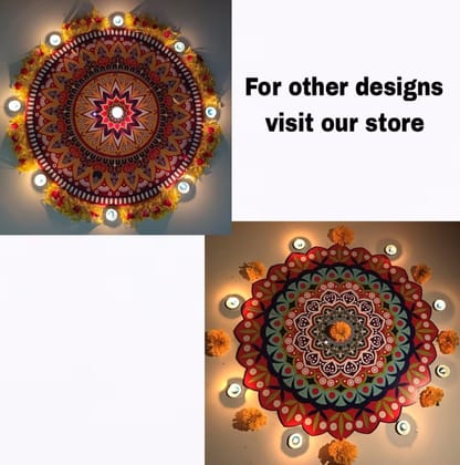 The Brown Box-Readymade Rangoli for Floor, Big Size Rangoli,Artificial Rangoli,MDF Rangoli,Rangoli mat