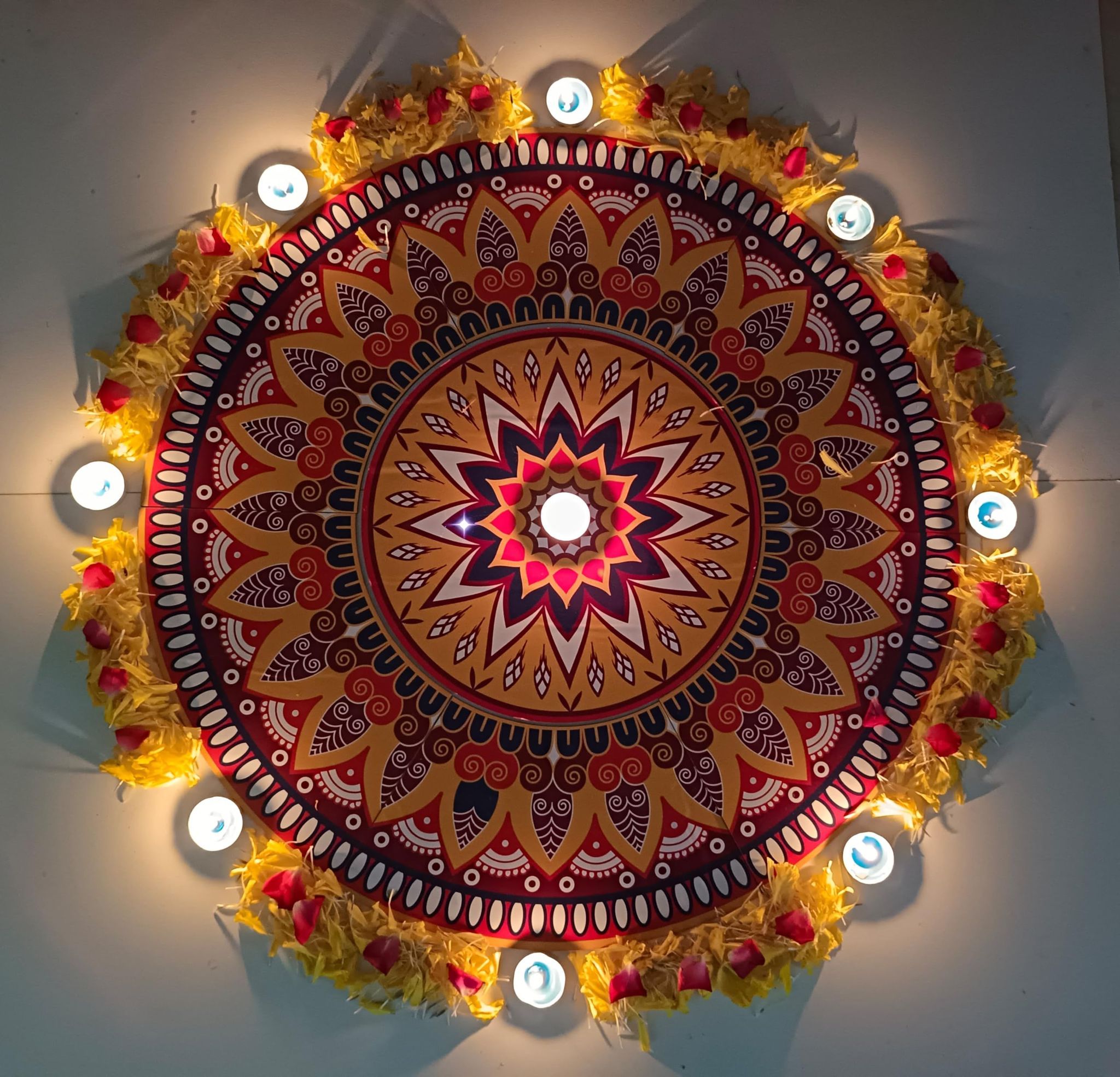 The Brown Box-Readymade Rangoli for Floor, Big Size Rangoli,Artificial Rangoli,MDF Rangoli,Rangoli mat