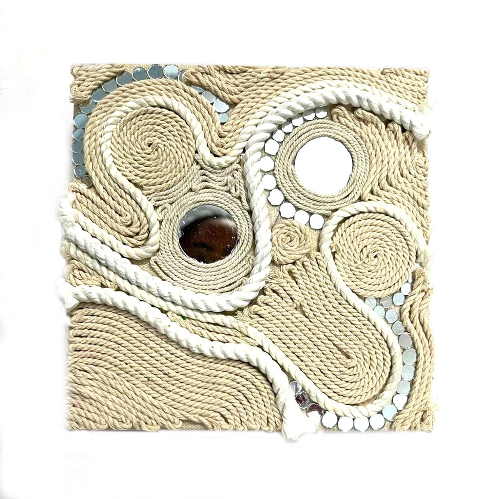 The brown box-Boho home decor,Macrame wall decor on Canvas,handmade Aesthetic wall decor,unique Bohemian wall decor,Abstract wall art gift