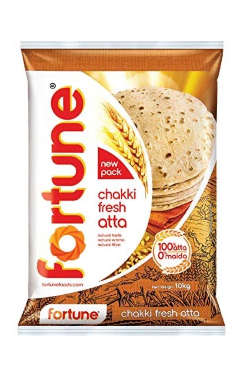 Fortune Chakki Fresh Atta, 10 Kg, 100% Atta 0% Maida