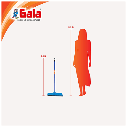 Gala Floor Wiper, Double Lip Rubber, Plastic Rod, 2.1 Ft, Assorted, 1 Pc Gala Floor Wiper, Double Lip Rubber, Plastic Rod, 2.1 Ft, Assorted, 1 Pc