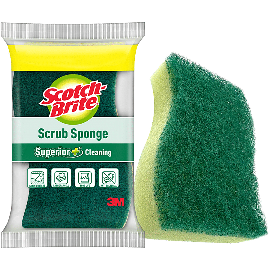 Scotch Brite Scrub Sponge, Sponge Scrubber For Dishwash Cleaning, Small