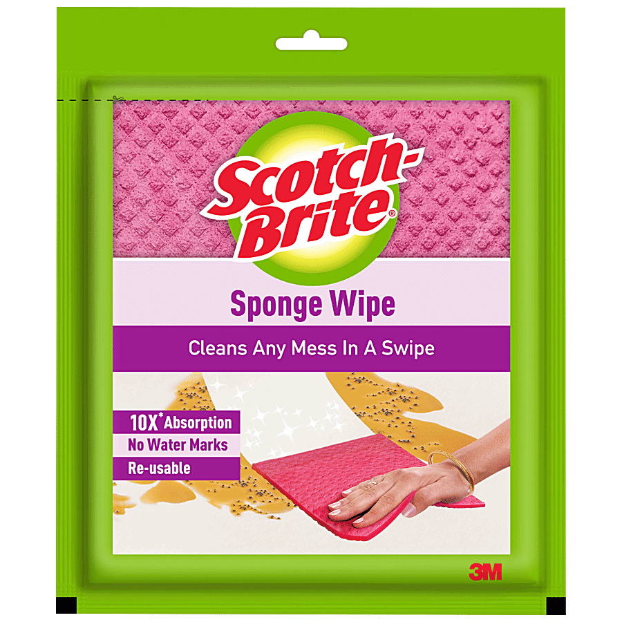 Scotch Brite Sponge Wipes For Kitchen Cleaning, Re, Usable Absorbent And Surface Cleaner