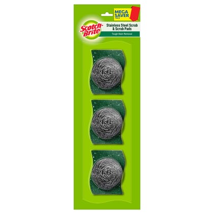 Scotch-Brite Stainless Steel Scrub, Pack Of 3 With Free 3 Scrub Pads