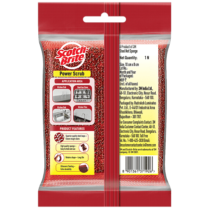 Scotch-Brite Power Scrub, Scrubber For Super Clean Kitchen Surfaces, 1 Pc