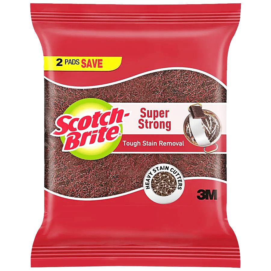 Scotch-Brite Super Strong, Scrubber For Tough Stain Removal, 2 Pcs