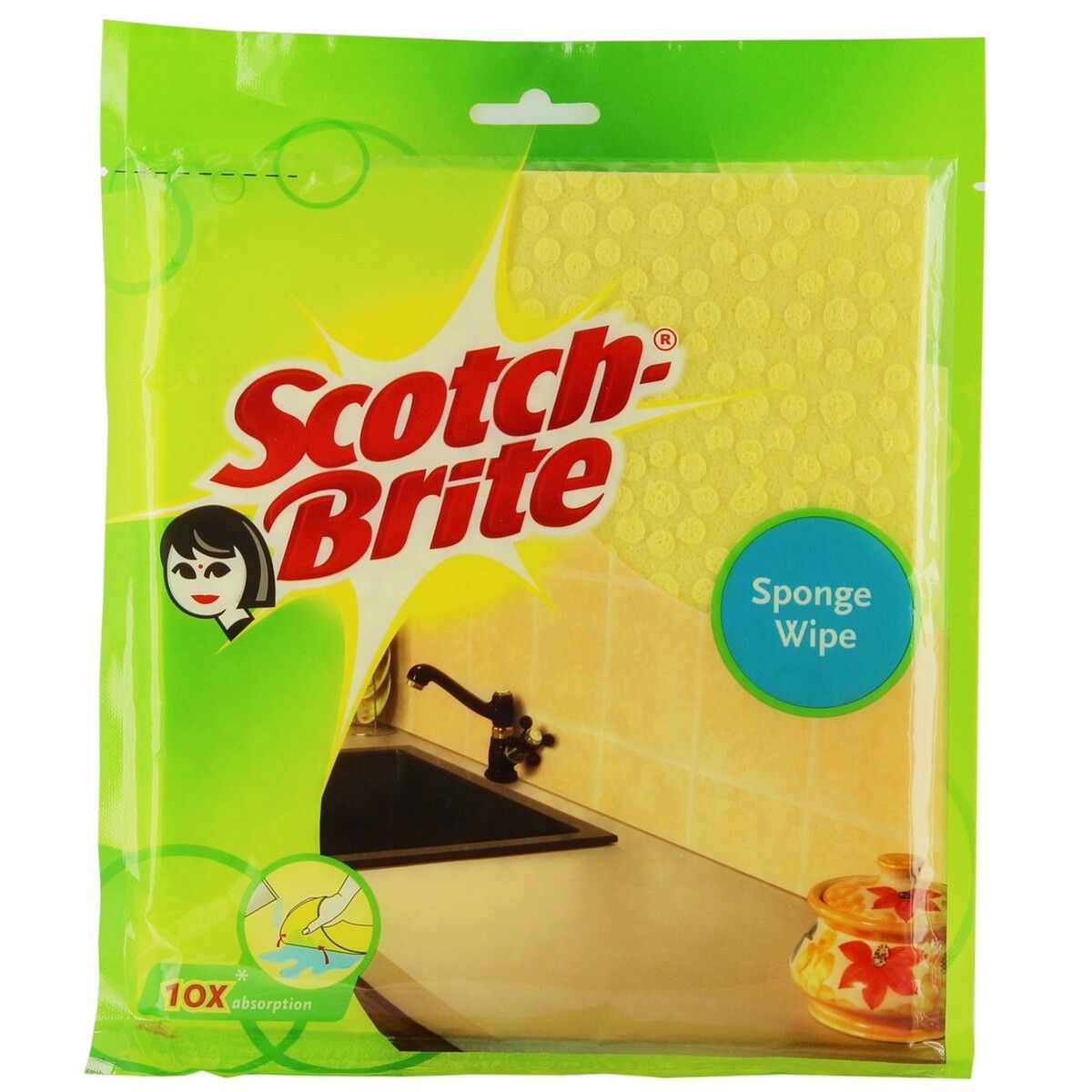 Scotch-Brite Sponge Wipes, 20 X 17.5 Cm, 1 Unit