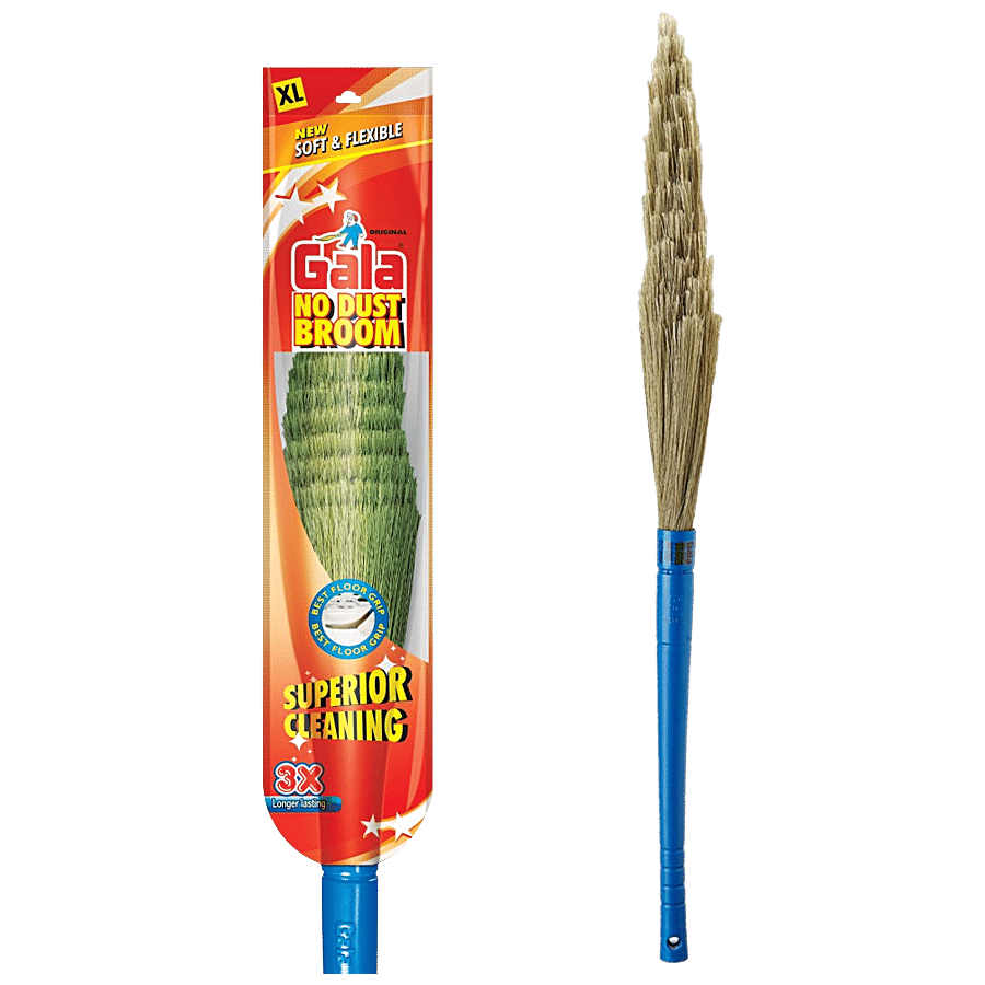 Gala No Dust Broom Stick Xl For Floor Cleaning, For Home, Jhadu For Home Cleaning, Made Of Washable Fibres, 3.2 Feet, 1 Pc