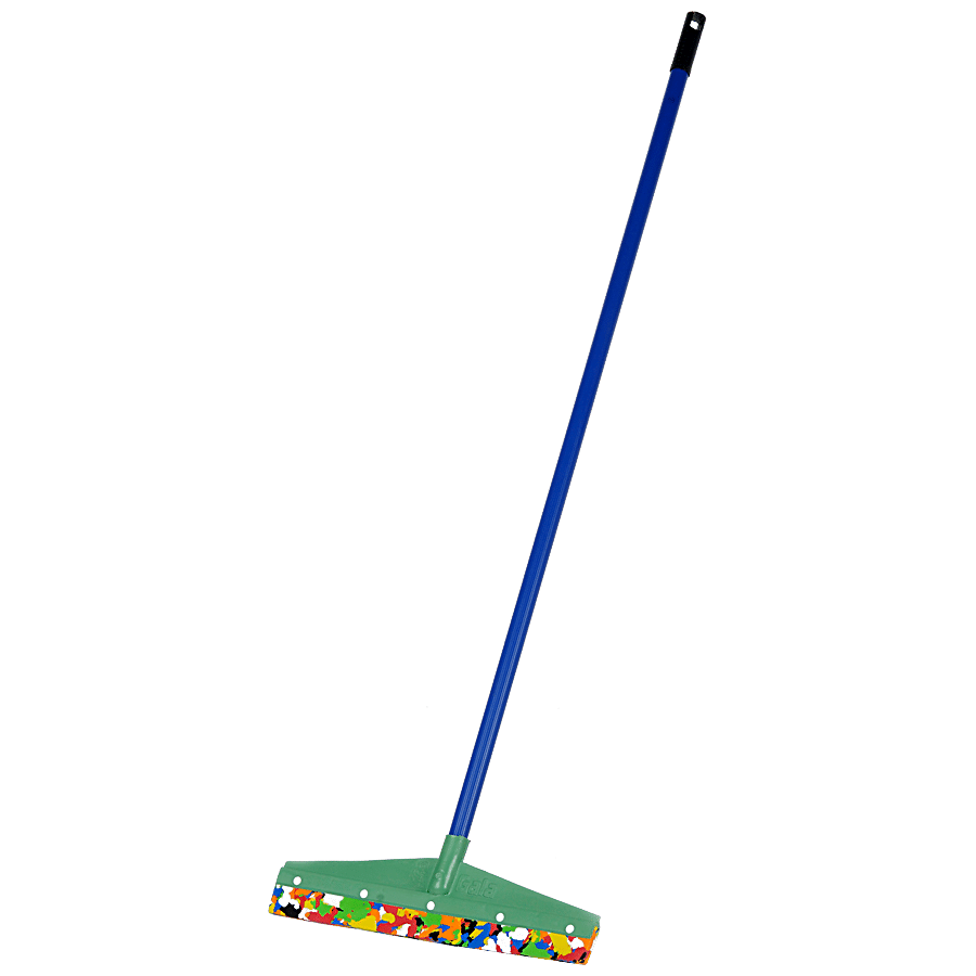 Gala Floor Wiper, Double Lip Rubber, Plastic Rod, 3.5 Ft, Assorted, 1 Pc