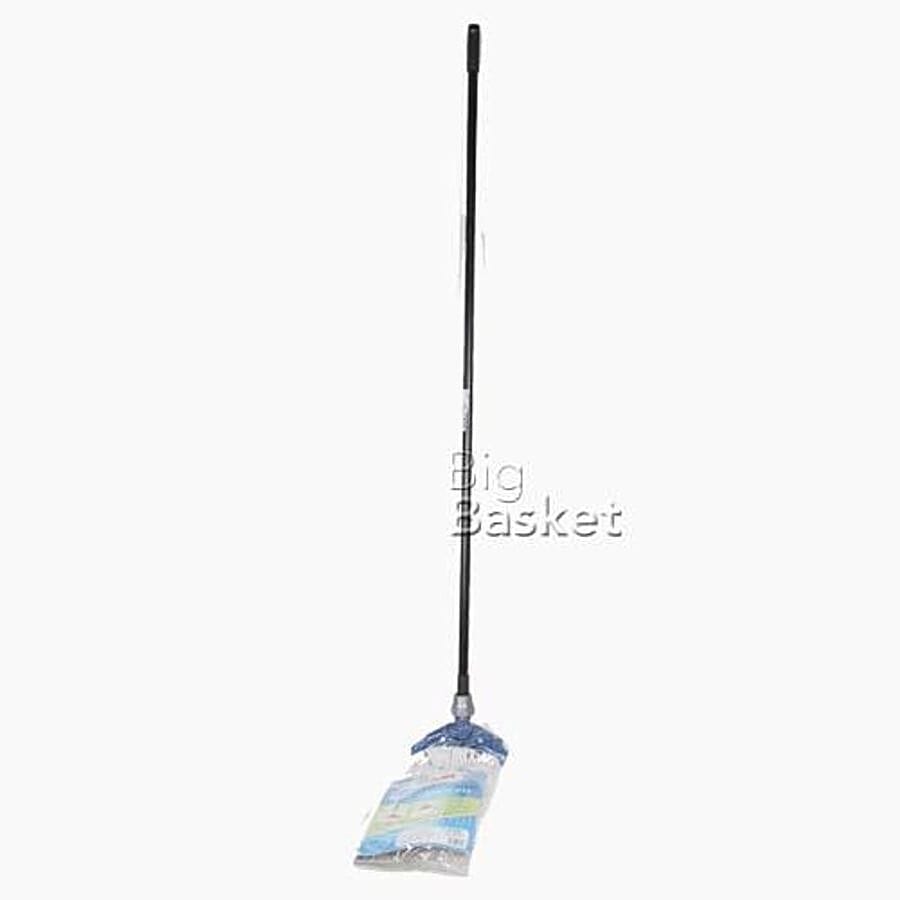 Gala Mini Mop, Plastic & Cotton Threads, With Rod, White, 1 Pc