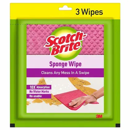 Scotch-Brite Sponge Wipes, 20 X 17.5 Cm, 3 Units