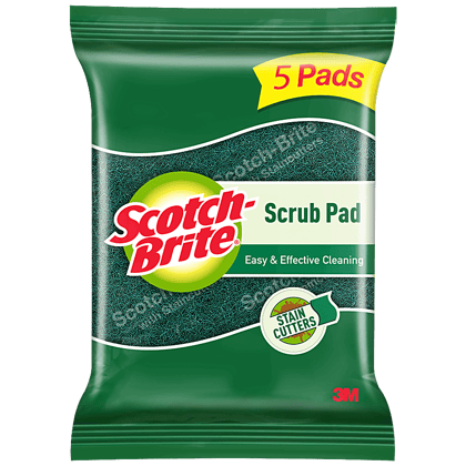 Scotch brite Scrub Pad, Scrubber for Utensil Cleaning, 5 pcs (Pack of 5)
